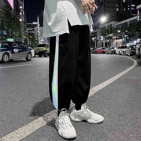 

autumn and winter 2020 new men's loose fit large size sports overalls trend ins casual pants, Black