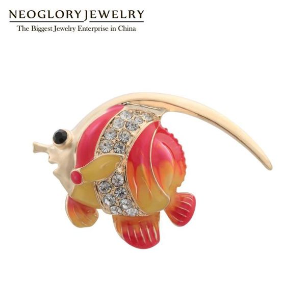 

pins, brooches neoglory cute fortune fish enamel for women 2021 statement rhinestone lucky pin birthday gifts accessories souvenir, Gray