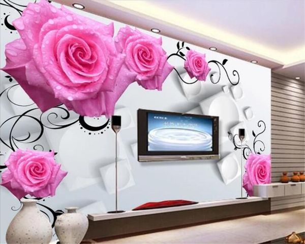 

wallpapers custom wallpaper 3d papel de parede mural rose vine tv background wall decoration painting living room