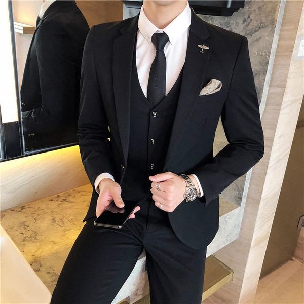 

men's suits & blazers fardress high-end casual with three-piece, White;black