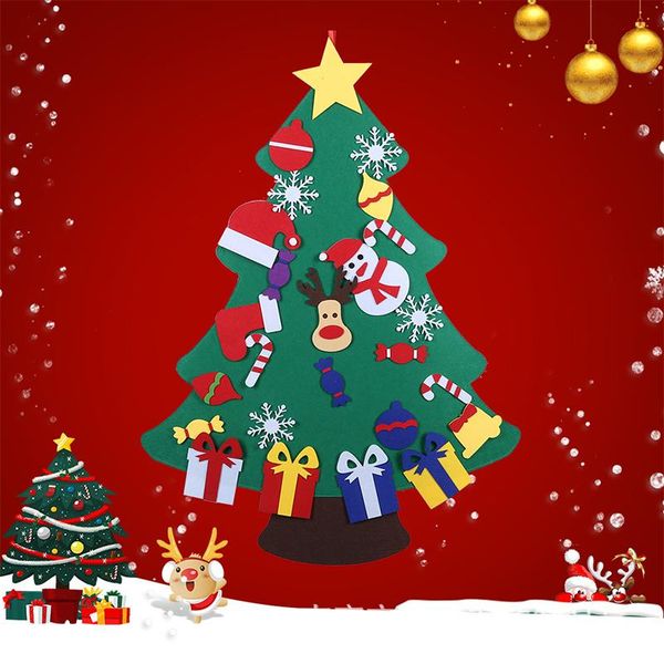 

christmas decorations kids diy felt tree decoration for home 2022 year gifts ornaments santa claus xmas navidad