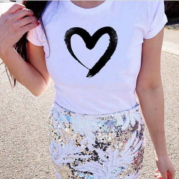 

heart print men mens o neck short sleeve summer casual feminist tumblr graphic tees outfits, White;black