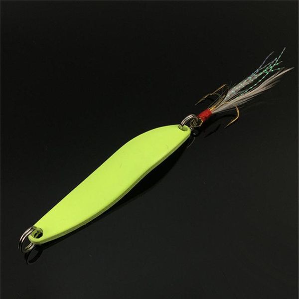 

1pcs 5g 7g 10g 13g luminous fishing spinner spoon lure hard bait with feather for bass sea lures wobbles fishing acc jlldvv