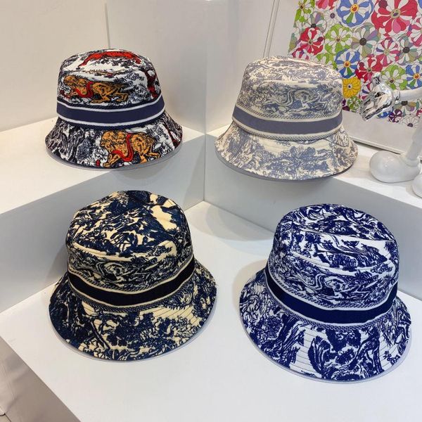 

fashion bucket hat for man woman street cap fitted hats 10 color with letters high quality, Blue;gray