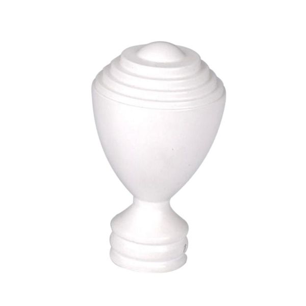 

other home decor 1 xmetal curtain pole finial, window drapery rod decorative end head white o thick single set