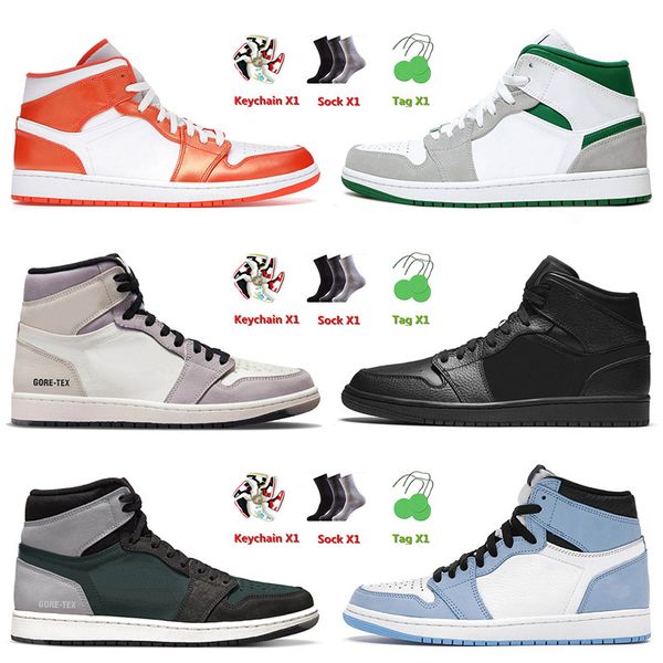 

fashion 2022 arrival basketball shoes 1 1s mens jumpman women mid triple black element light bone hand crafted cactus jack sneakers trainers