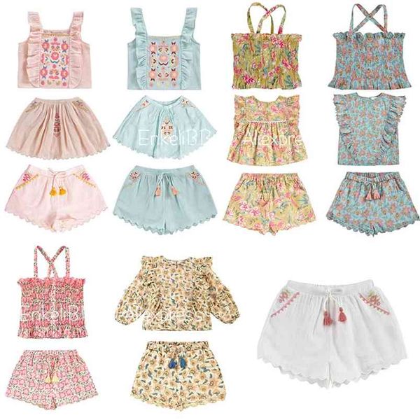 

lm kids girl summer clothes 21 ss arrivals hawaii sets t shirt shorts outfit for baby s 210619, White
