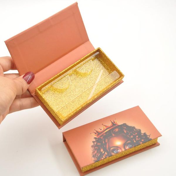 

false eyelashes 10/lot wholesale eyelash packaging box lash boxes package custom rectangle magnetic yellow mink lashes makeup case bulk vend