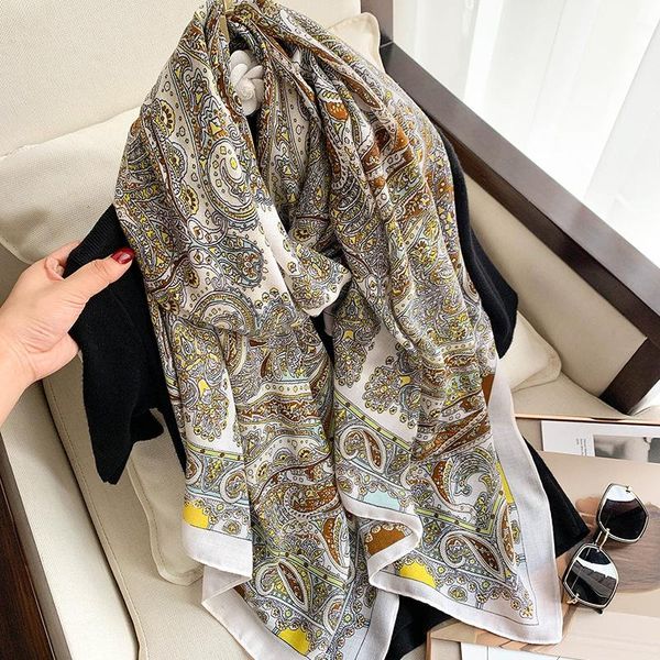 

scarves luxury cotton scarf women fashion print shawl autumn winter warm muslim hijab pashmina wraps foulard beach bandana pareo, Blue;gray