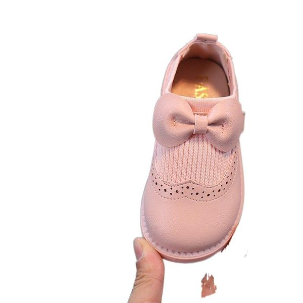 

solid soft sole girl' small leather shoes girl baby' cotton shoes children' princess' single shoe cotton boots, Black;grey