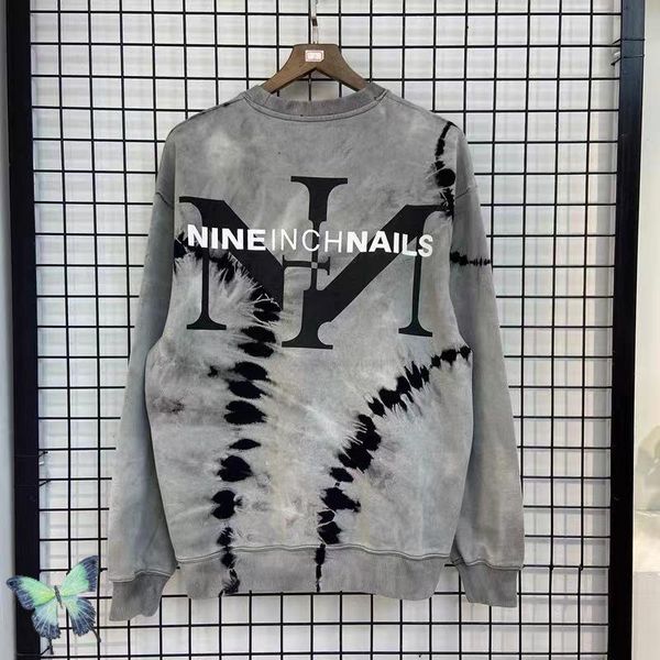 

men's hoodies & sweatshirts men women sweatshirt washed heavy fabric splash ink crewneck tie dye, Black