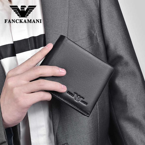 

kerry men's leather short wallet new simple wallet youth, Black