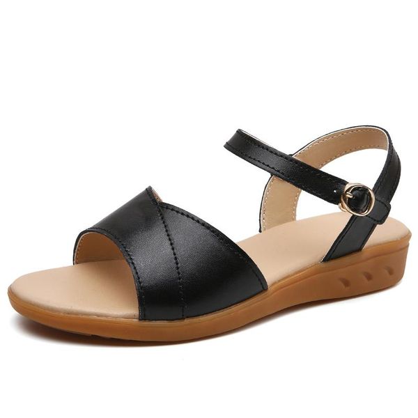 

sandals women's sandal summer with 2021 fashion shoesversatile a word high heels women chunky nm10318, Black