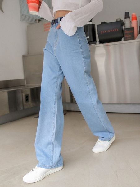 

dazy solid boyfriend jeans without belt t2ej#, Blue