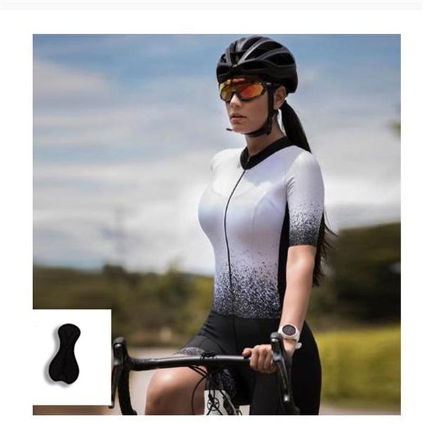 

racing sets breathable anti-uv anti-odor cycling jersey one piece jumpsuit long sleeve macaquinho ciclismo feminino set gel pad jumpsui, Black;blue