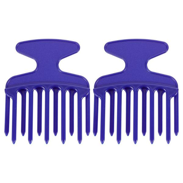 

hair brushes 2pcs large fork shape comb wide-tooth rib pick for design, Silver