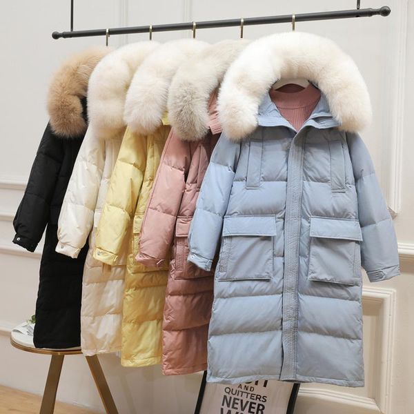 

women's down & parkas cold warm jacket jackets long winter coat 90% white duck outerwear abrigo mujer casual hooded parka overcoat, Black