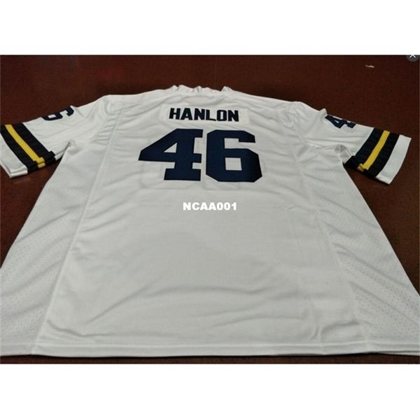 

668 white navy #46 chris hanlon michigan wolverines alumni jersey s-4xl or custom any name or number college jersey, Black