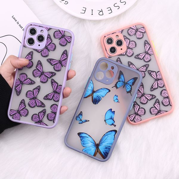 Cute 3D Relif Butterfly Case Case для iPhone 11 Pro Max XR XS MAX Case Silicone для iPhone 7 8 Plus 12 Pro Max Cover