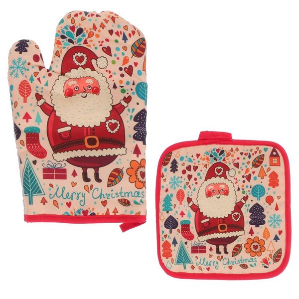 

oven mitts 2pcs christmas heat resistant miheat insulation pad set practical mitt
