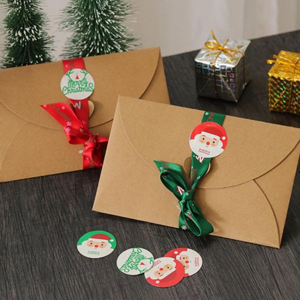 

greeting cards christmas card creative cute kraft paper diy tie ribbon message