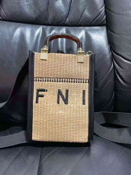 

fenjia summer new women's fashion mini lafite straw woven hand embroidered single shoulder diagonal bag