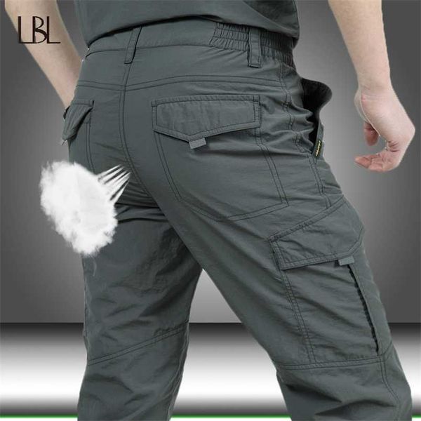 

tactical pants men summer casual army military style trousers mens cargo pants waterproof quick dry trousers male bottom 211112, Black