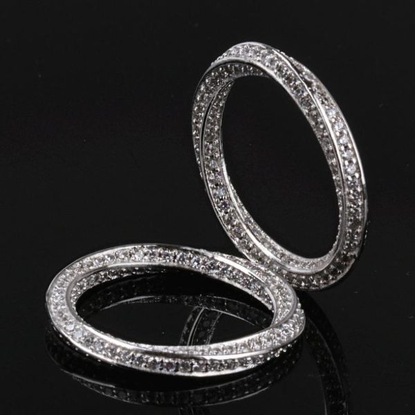 

wedding rings for women full circle cubic zircon ring mobius row bridal punk jewelry couple, Slivery;golden