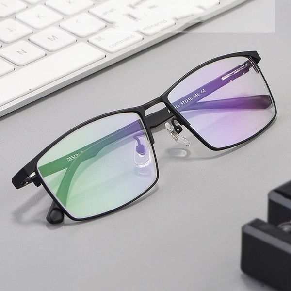 

fashion sunglasses frames alloy frame glasses men style full rim eye rectangle eyewear shortsighted spectacles arrival eyeglasses, Black