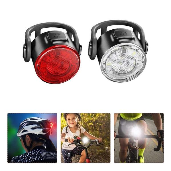 

bike lights 2pcs led bicycle set usb rearchargeable front rear light mtb headlight taillight cycling lantern #t2q