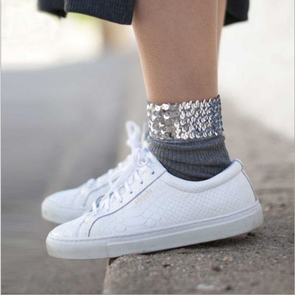 

winter sewn sequins fashion personalized cotton, Black;white