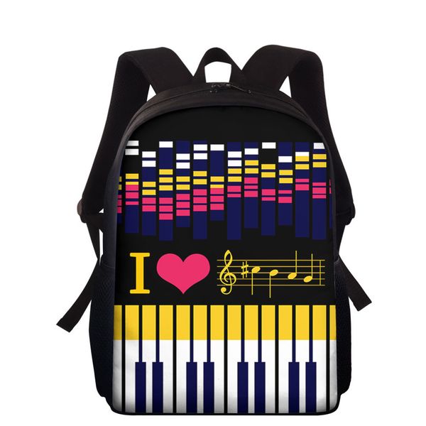 

backpack piano printed children's schoolbag 15 inch