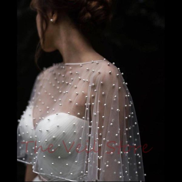 

wraps & jackets white ivory pearls tulle bridal wedding capes boleros for evening party shawl chales de fiesta mujer novia asymmetric