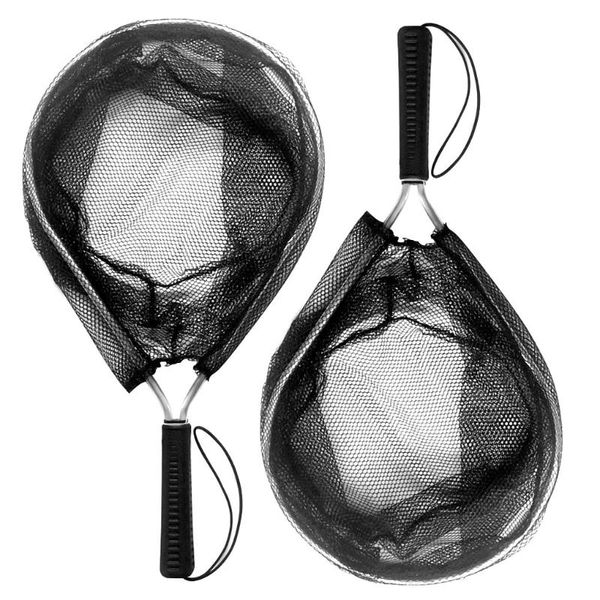

fishing accessories 2pcs/set net handheld fish brail metal handle mesh portable dip outdoor accessory