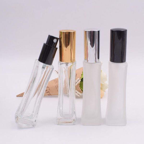 

storage bottles & jars 30ml transparent square perfume spray bottle frosted glass high-grade aluminum empty 100pcs/lot