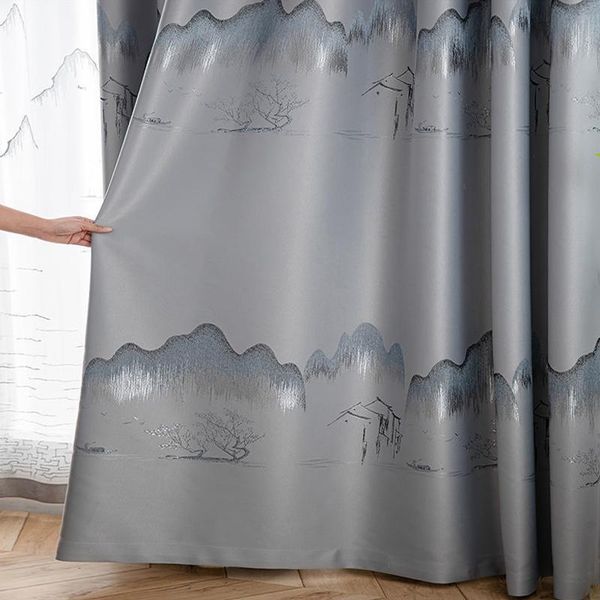 

curtain & drapes dreamwood customized modern chinese style jacquard finished blackout window for living room