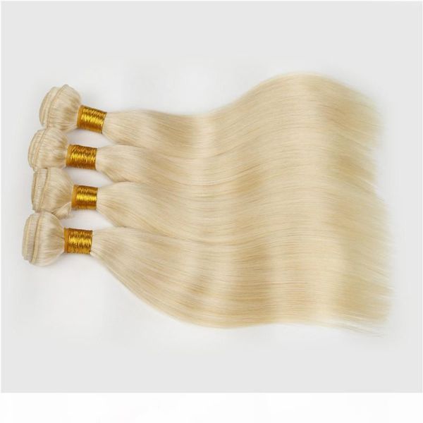 

grade 7a unprocessed 613 platinum blonde silky straight brazilian virgin hair 4pcs lot bundles 10-32inch fast delivery by dhl, Black