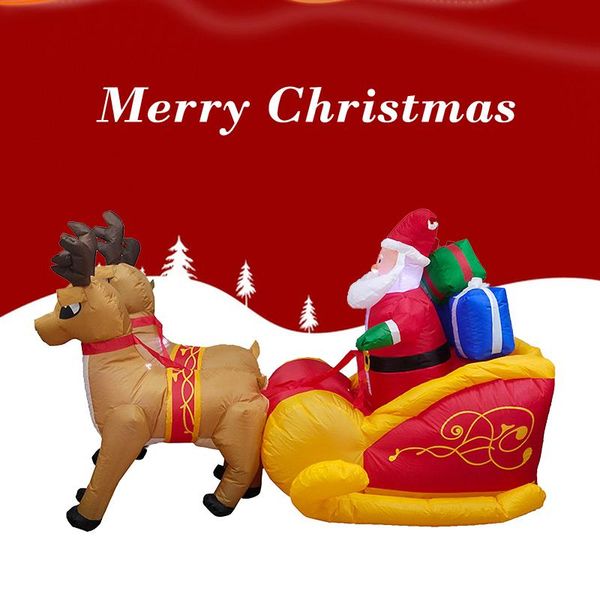 

christmas decorations inflatable santa reindeer sleigh outdoor decoration led lights-cute and fun yard lawn