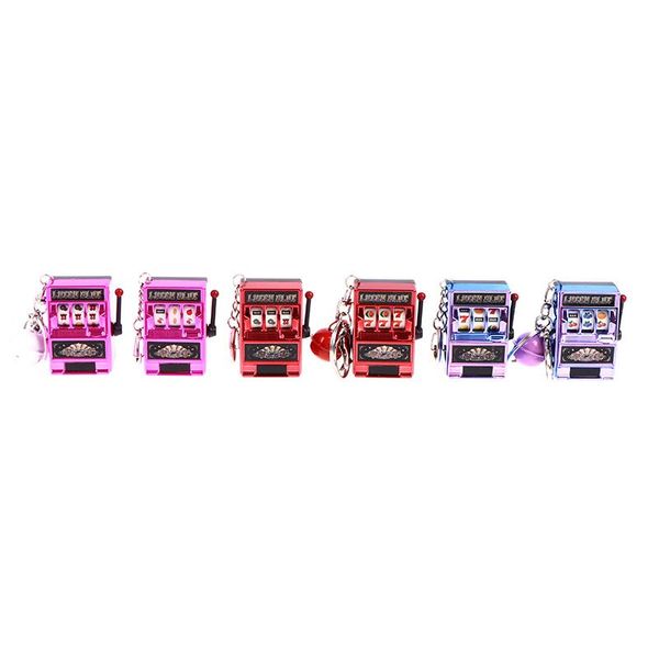 

keychains creative mini slot machine keychain jingle car for children holding toys tetris game key ring girl party gift, Silver