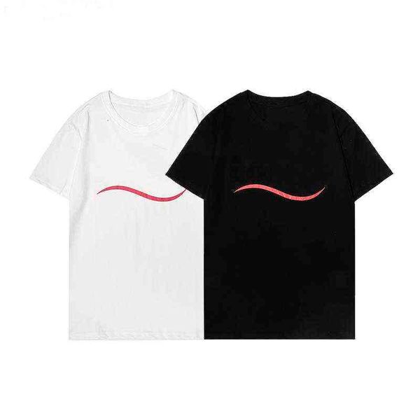 

19ss mens t shirt men women couples casual short sleeve mens round neck tees 5 colors s-5xl, White;black