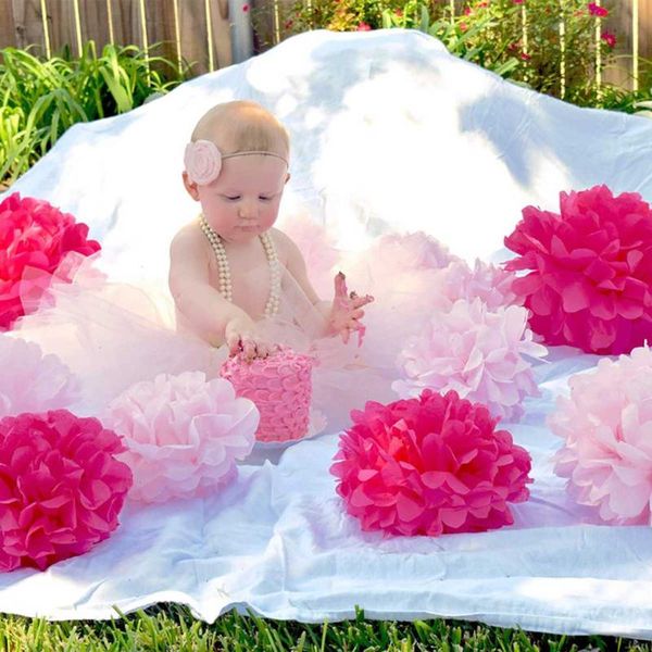 

3pcsx10" 6pcsx8" tissue paper flower balls wedding party tissue paper wedding party decoration craft flower