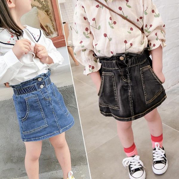 

skirts 2021 spring autumn baby girl denim skirt toddler clothes kids cowboy cute high waist, Blue