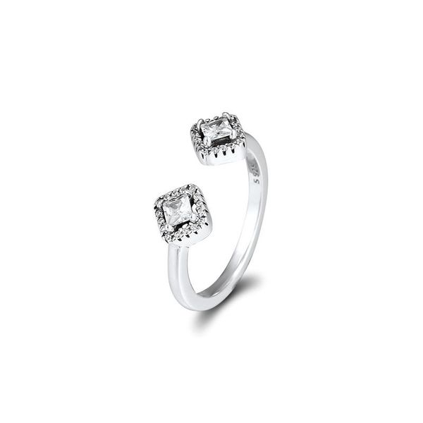 

cluster rings geometric shapes 100% 925 sterling-silver-jewelry, Golden;silver