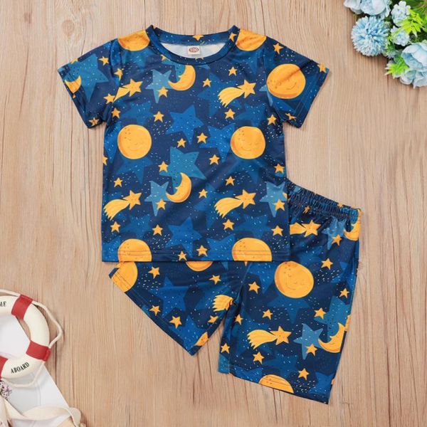 

newborn kids clothes infant baby boys girls clothes set short sleeve star print +shorts pyjamas set outfits clothing, White