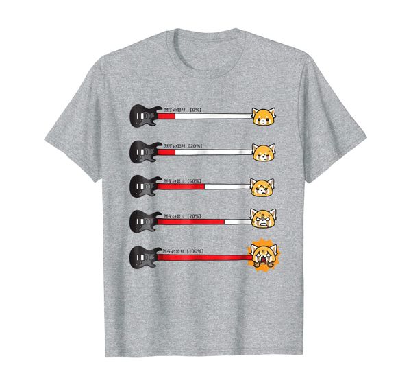 

aggretsuko guitar rage meter tee shirt, White;black