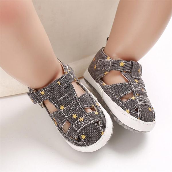 

first walkers star print summer born baby boy girl solid soft sole crib shoes sneaker prewalker canvas casual anti slip