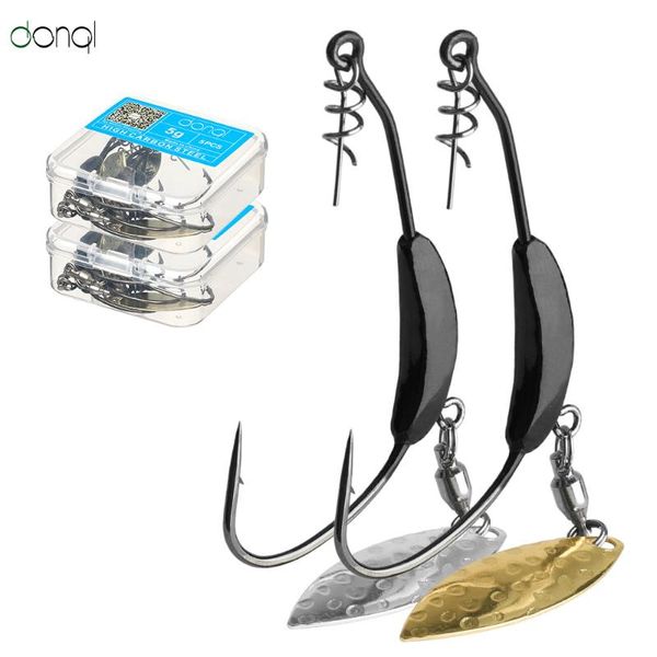

fishing hooks donql5/10pcs/lot crank hook lead metal spoon sequins add weight lures with hole tackle accessories jig2g3g4g5g7g