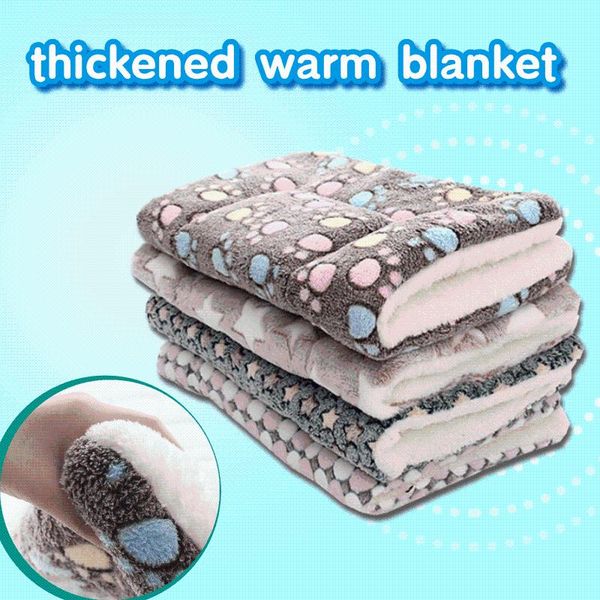 

kennels & pens thickened dog pad blanket bed mat for puppy cat sofa pet soft fleece cushion home washable rug keep warm anti-skid