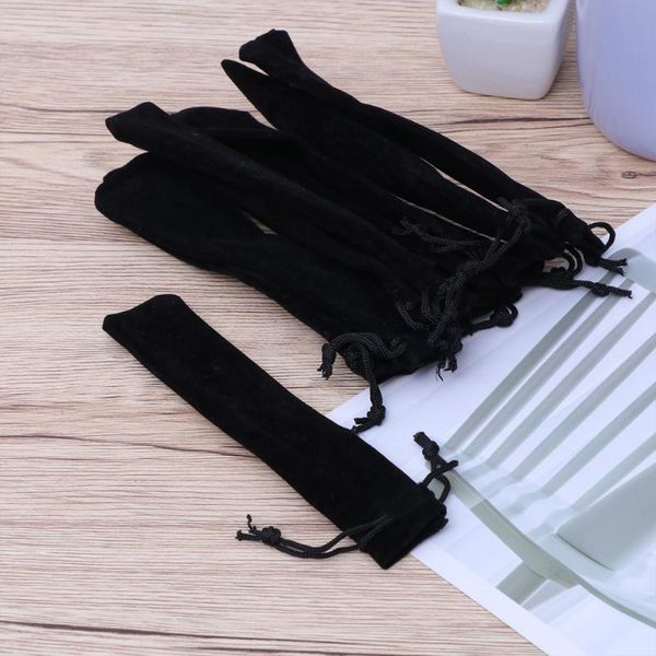 

pencil cases 50pcs drawstring pen pouch sleeve holder case gift bag (black)