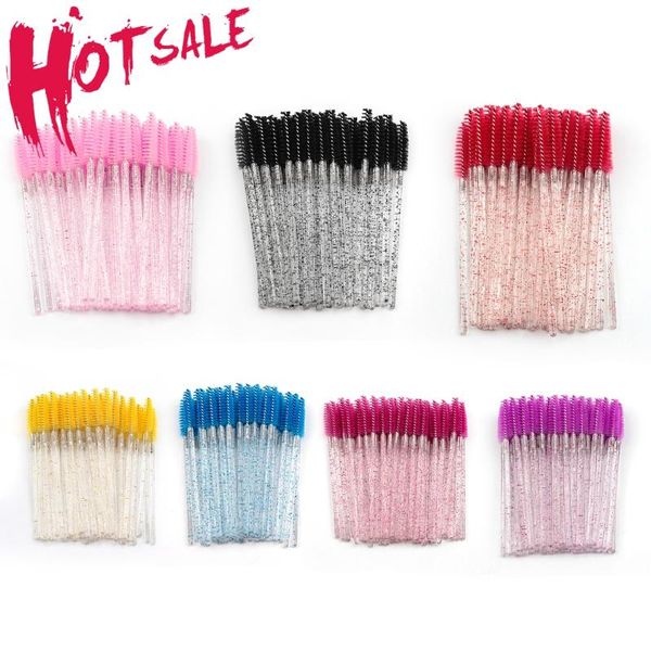 

makeup brushes good quality disposable 250/500/1000 pcs crystal diamond handle mascara wands eyelash extension tools